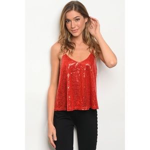 ✨HOST PICK✨♥️ RED SEQUINS TOP ♥️